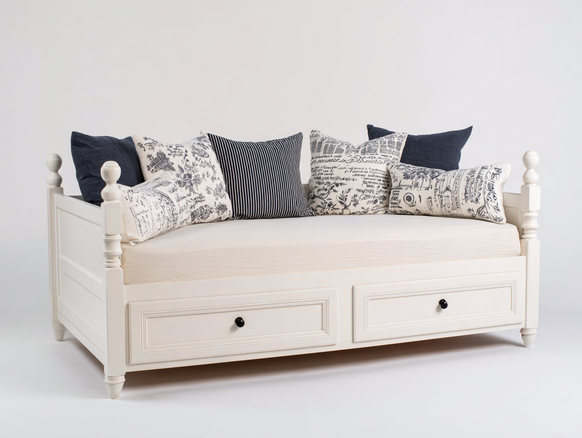 Sofás cama 205 x 100 x 95 cm - blanco - diseño clásico con 2 cajones de almacenamiento integrados
