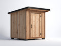 Casetas de jardín de madera con 1 puerta 180x140x210 cm - Natural y negro - Diseño moderno con tejado inclinado