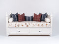 Sofás cama 205 x 100 x 98 cm - blanco - diseño clásico con 2 cajones de almacenamiento integrados