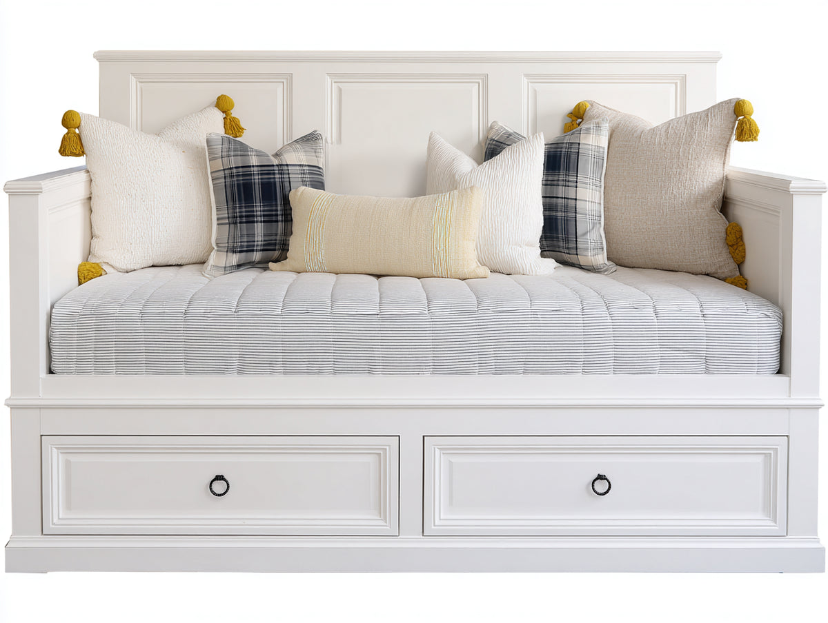 Sofás cama 205 x 100 x 105 cm - blanco - diseño clásico con 2 cajones de almacenamiento integrados