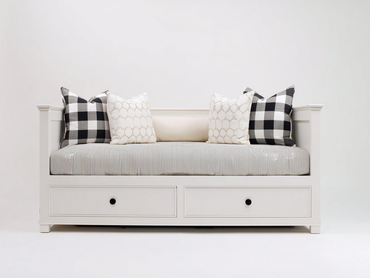 Sofás cama 205 x 100 x 92 cm - blanco - diseño clásico con 2 cajones de almacenamiento integrados