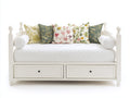 Sofás cama 205 x 100 x 98 cm - blanco - diseño clásico con 2 cajones de almacenamiento integrados