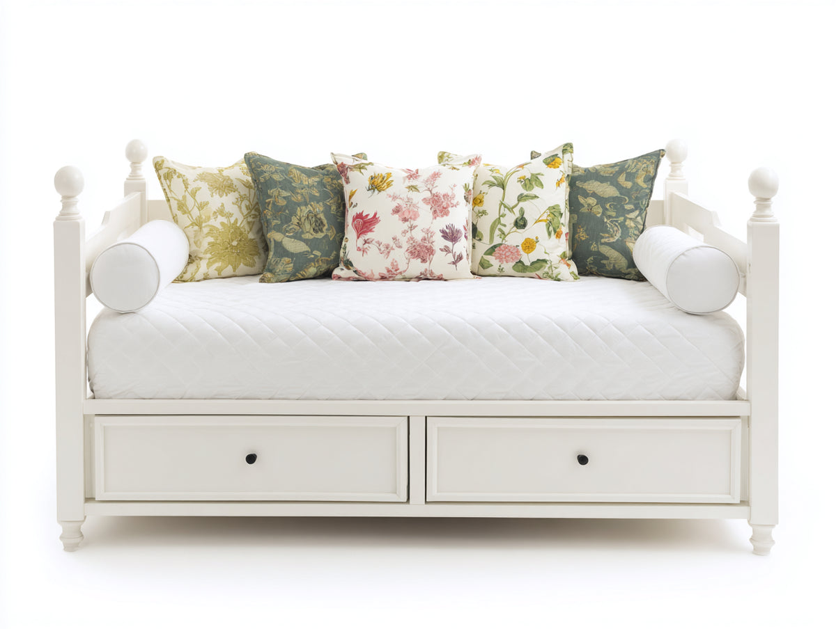 Sofás cama 205 x 100 x 98 cm - blanco - diseño clásico con 2 cajones de almacenamiento integrados